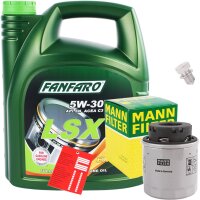 MANN-FILTER Ölfilter + Fanfaro LSX 5W-30, 5 Liter