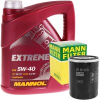 MANN-FILTER Ölfilter + MANNOL Extreme 5W-40, 5 Liter