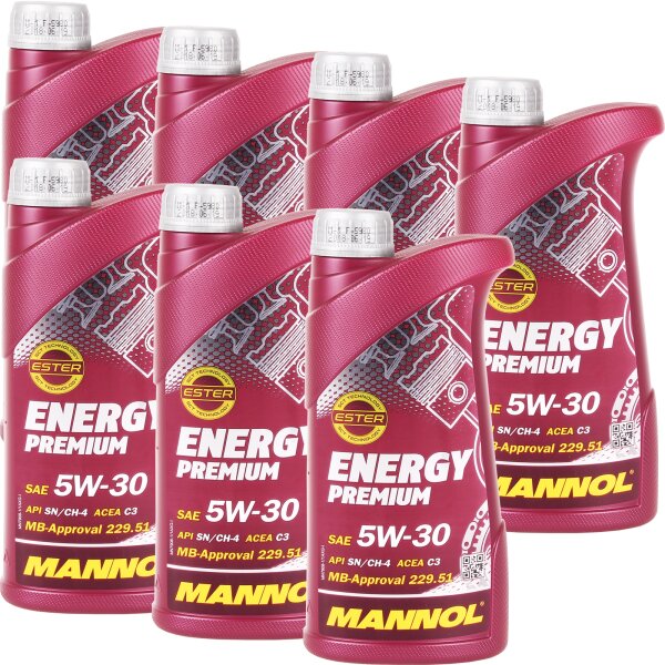 MANNOL ENERGY PREMIUM 5W-30, 7x1 Liter