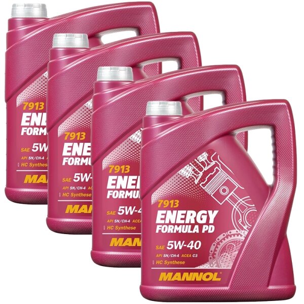4x MANNOL 5W-40 ENERGY FORMULA PD, 5L