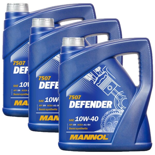 MANNOL Defender 10W-40 Motoröl API SL/CF 3x4 Liter
