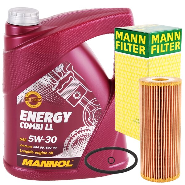 MANN Ölfilter + MANNOL Energy Combi LL 5W-30, 4 Liter