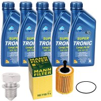 Mann Ölfilter, Schraube + 5 Liter ARAL Super Tronic...