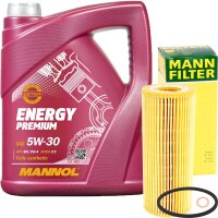 MANN-FILTER Ölfilter + MANNOL Energy Premium 5W-30,...