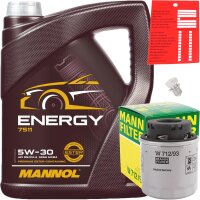 MANN-FILTER Ölfilter + Mannol Energy 5W-30, 5 Liter