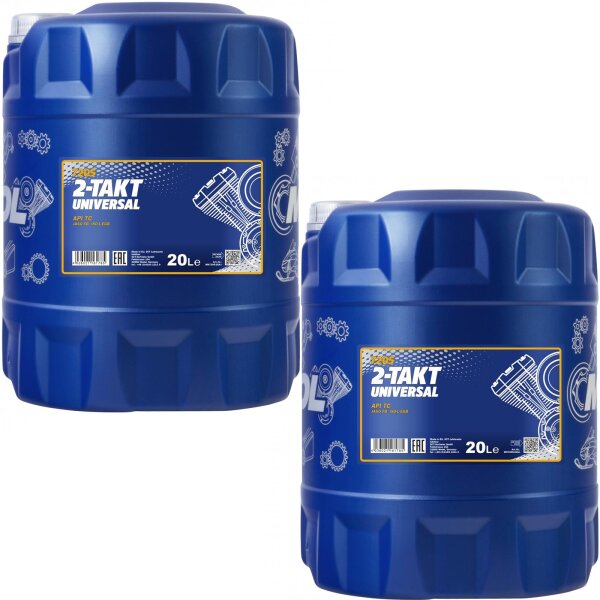 2x MANNOL 2-Takt Universal Motorradöl API TC., 20L