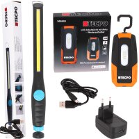 TECPO LED AKKU Werkstattlampe mit Powerbank Funktion, 300 lumen, 6500K + COB-LED Arbeitsleuchte, 400 Lumen