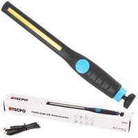 TECPO LED AKKU Werkstattlampe mit Powerbank Funktion, 300 lumen, 6500K + COB-LED Arbeitsleuchte, 400 Lumen