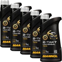 5x MANNOL 2-Takt Universal Motorradöl API TC, 1L