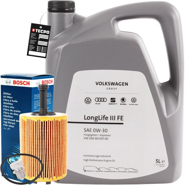BOSCH Ölfilter + OE VAG 0W-30 Motoröl, 5L