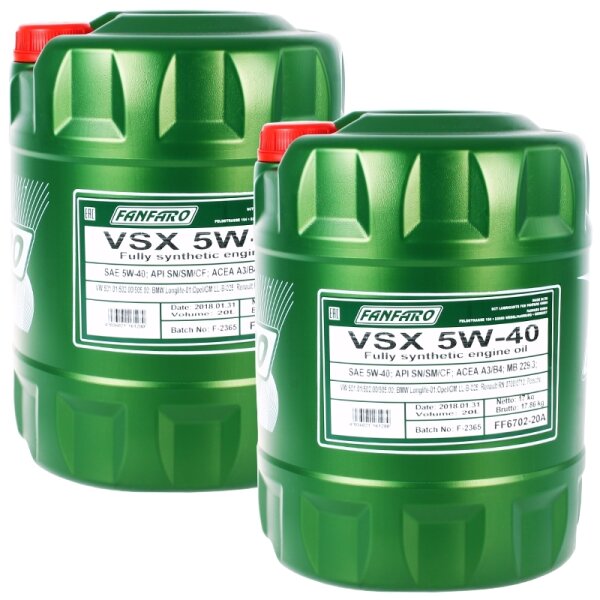 2x FANFARO VSX 5W-40, 20L