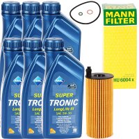 Mann Ölfilter + 6L ARAL Super Tronic K Motoröl...