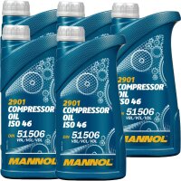 5x MANNOL Kompressor Oil ISO 46, 1L