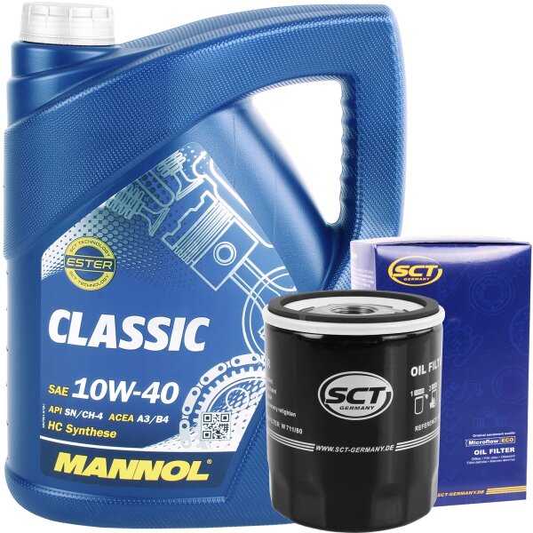 SCT Ölfilter + MANNOL Classic 10W-40, 5 Liter