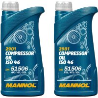 2x MANNOL Kompressor Oil ISO 46, 1L