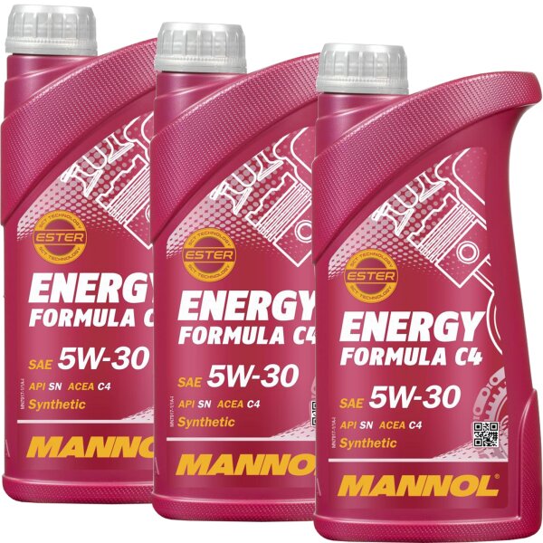 3x MANNOL Energy Formula C4 5W-30, 1L