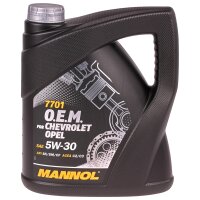 Filter, Ölfilter + Mannol 5W-30 7701 O.E.M. für Chevrolet Opel, 4L
