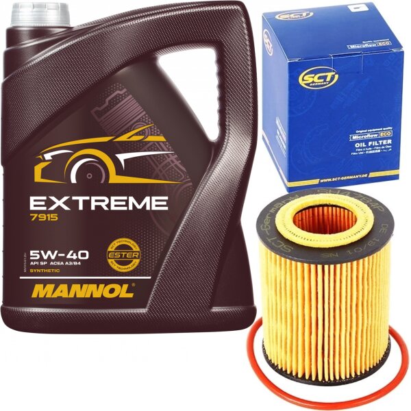 SCT Ölfilter + MANNOL Extreme 5W-40 API SN/CF, 5 Liter
