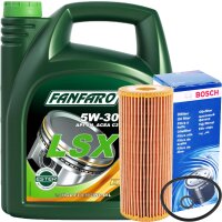 Bosch Ölfilter + FANFARO 5W-30 LSX Longlife III, 5...