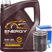 Bosch Ölfilter + Mannol 5W-30 ENERGY 5 Liter