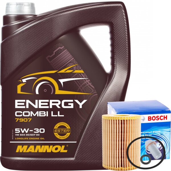 BOSCH Ölfilter + MANNOL Energy Combi LL 5W-30, 5L