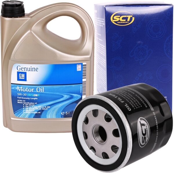 SCT Germany Ölfilter + OPEL GM 5W-30 dexos2 Motoröl 5 Liter