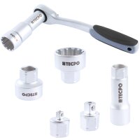 TECPO Vielzahn Steckschlüssel Satz Durchgehend, 12-kant 10-24 mm
