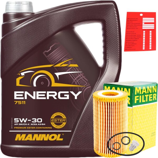 Mann Ölfilter +Mannol ENERGY 5W-30, 5 Liter