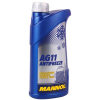 3x MANNOL Antifreeze AG11 (- 40°C) Blau, 1L