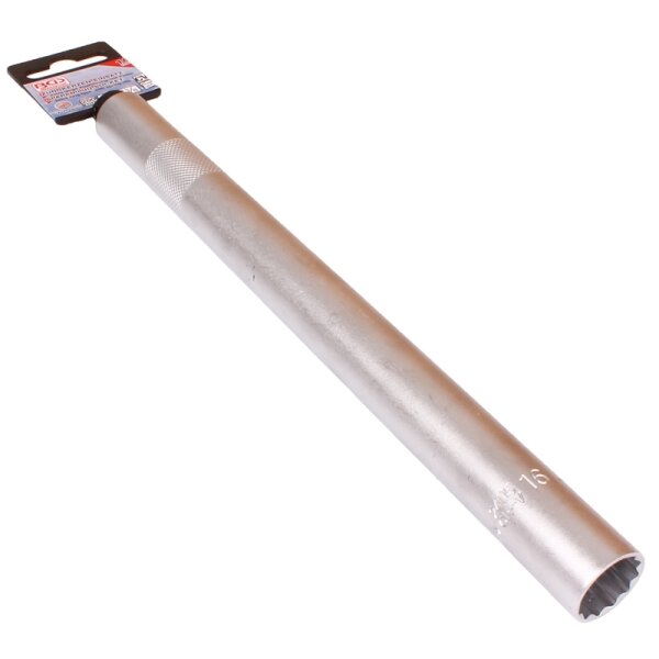BGS Zündkerzen-Einsatz Zwölfkant, extra lang | Antrieb Innenvierkant 10 mm (3/8") | SW 16 mm