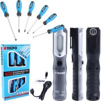 TECPO LED Akku Handlampe 300 Lumen +...