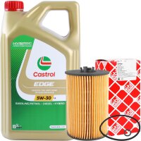FEBI BILSTEIN Ölfilter + CASTROL 5W-30 EDGE TITANIUM...