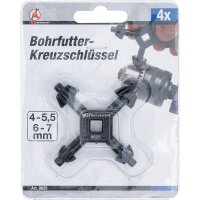 BGS DIY Bohrfutter-Kreuzschlüssel | universal | Ø 4/5,5/6/7mm