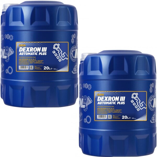 2x MANNOL Automatic Plus ATF Dexron 3, 20L