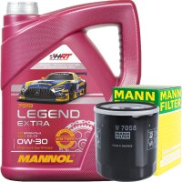 MANN-FILTER Ölfilter + MANNOL Legend Extra 0W-30, 5...