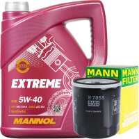 MANN-FILTER Ölfilter + MANNOL Extreme 5W-40, 5 Liter