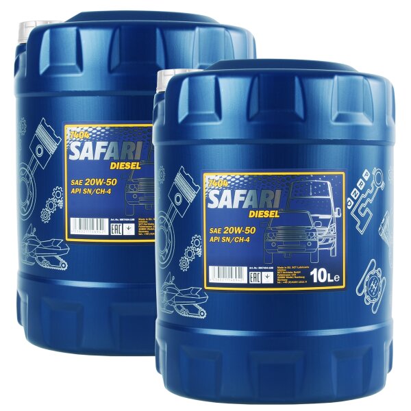 2x MANNOL Safari 20W-50, 10L