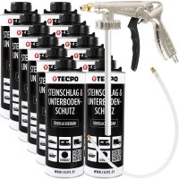 12x TECPO Unterbodenschutz Überlackierbar Schwarz,...
