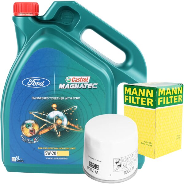 MANN FILTER Ölfilter + 5 Liter Castrol Magnetec Prof. 5W-20