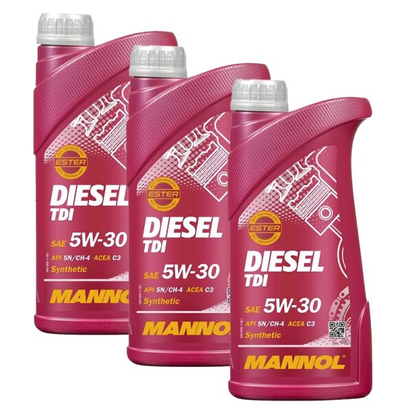 3x MANNOL Diesel TDI 5W-30 API SN/SM/CF, 1L