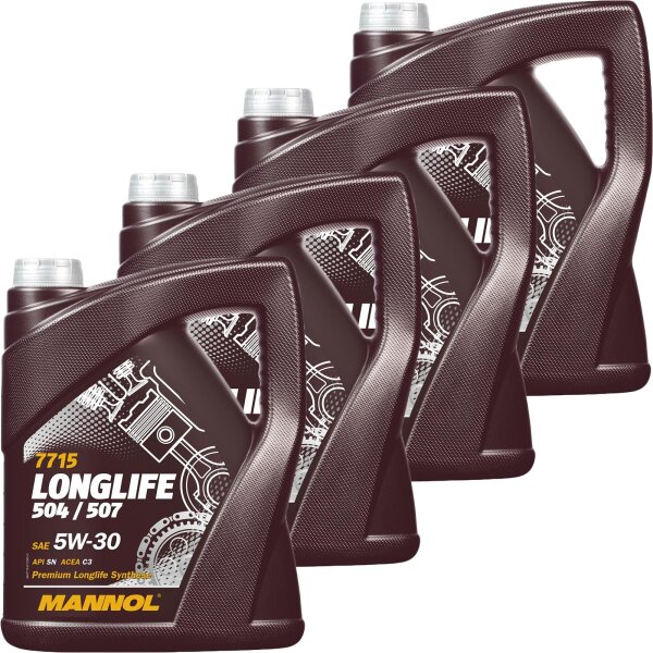 4x MANNOL Longlife 504 / 507 5W-30, 5L