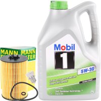 MANN-FILTER Ölfilter + MOBIL 1 5W-30 Motoröl, 5 Liter