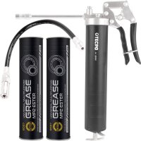 TECPO Einhand-Fettpresse | 500 cm³ + Panzerschaluch...