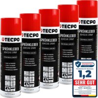 5x TECPO Sprühkleber Hochtemperatur Industriekleber, 500 ml