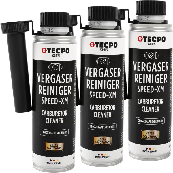 3x TECPO Vergaserreiniger ESTER Speed-XM Drosselkappen Reiniger, 300 ml