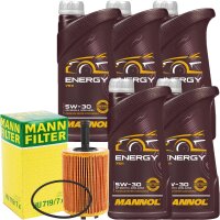 MANN-FILTER Ölfilter + MANNOL 5W-30 ENERGY 5x1 Liter