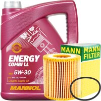 MANN-FILTER Ölfilter + MANNOL Energy Combi LL 5W-30,...