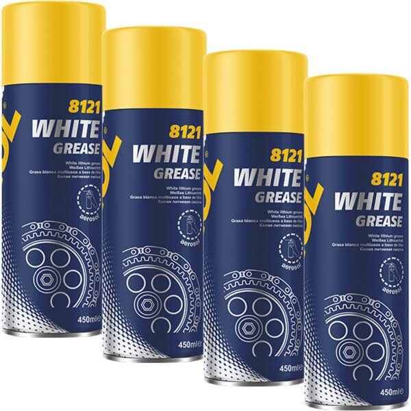 4x MANNOL 8121 White Grease Schmierung, 450ml
