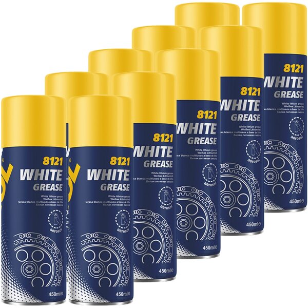 10x MANNOL 8121 White Grease Schmierung, 450 ml