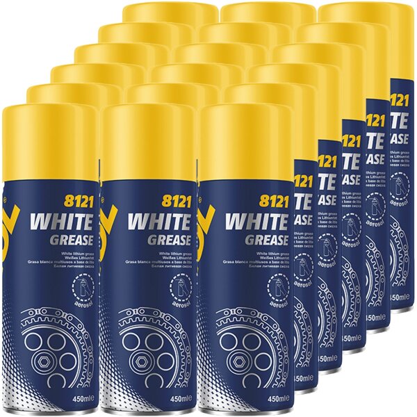 18x MANNOL 8121 White Grease Schmierung, 450 ml